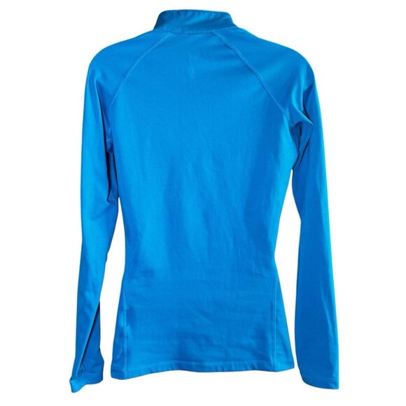 Nike Pro Combat Shirt Dri Fit 1/4 Zip Running Blue Fitted Women’s Medium - Picture 3 of 7